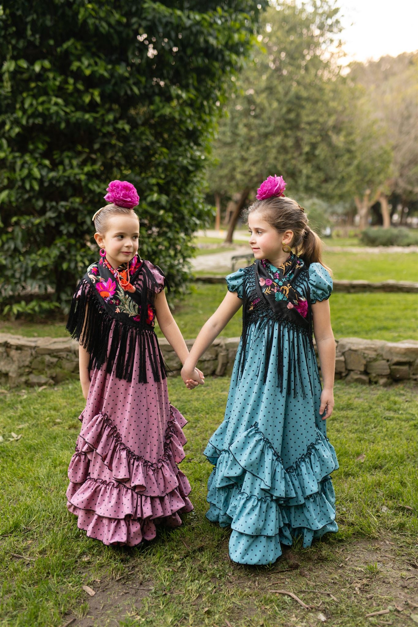 TRAJE DE FLAMENCA JUANA (Rosa - Negro)