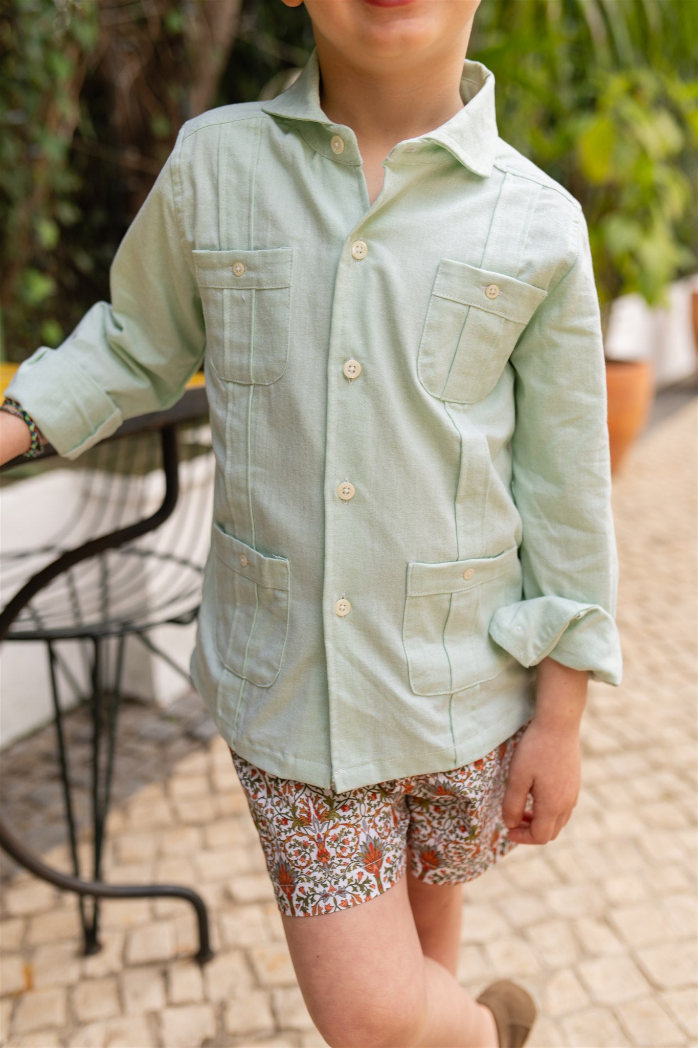 Guayabera Hortensia verde