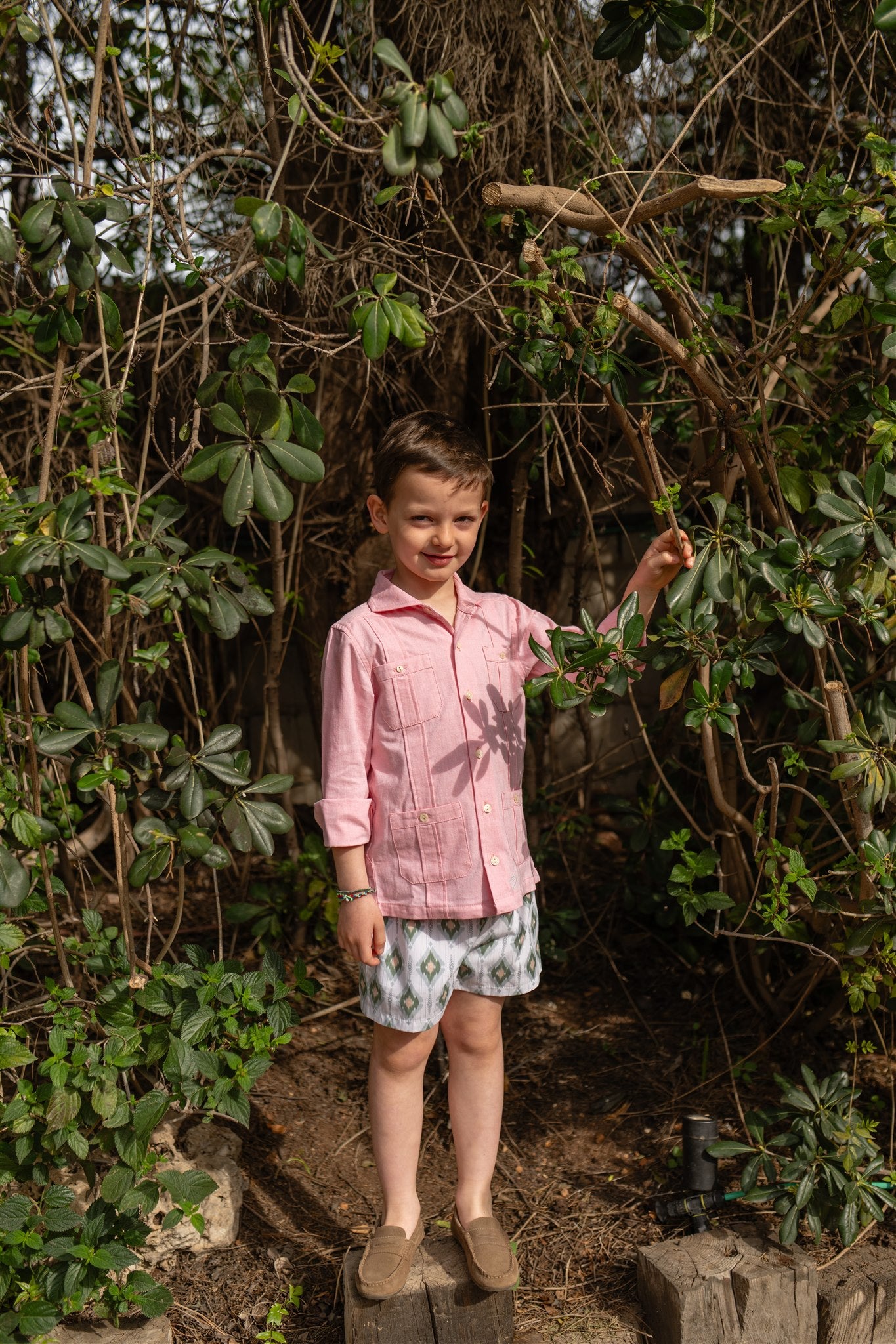 Guayabera Hortensia rosa