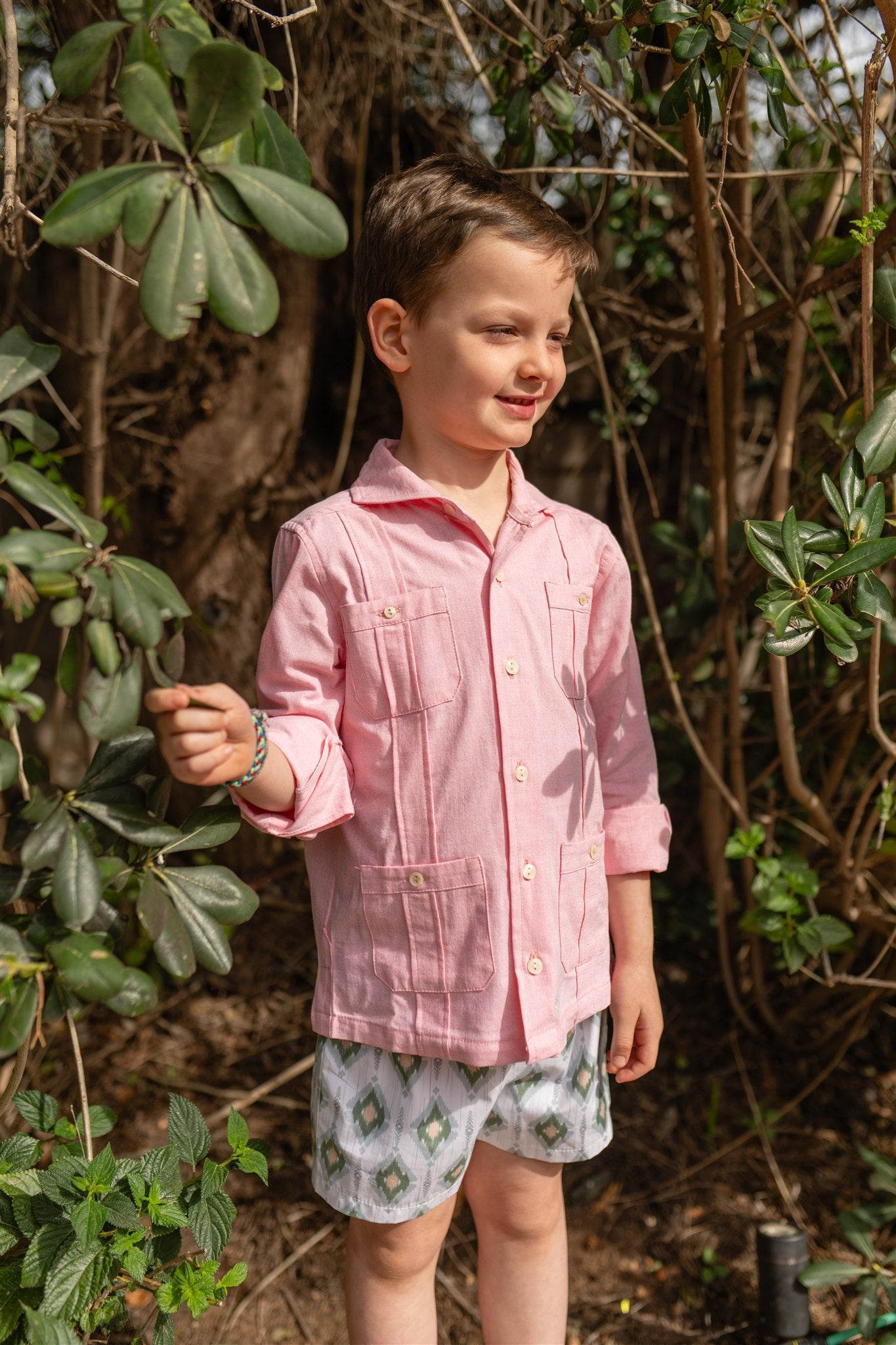 Guayabera Hortensia rosa