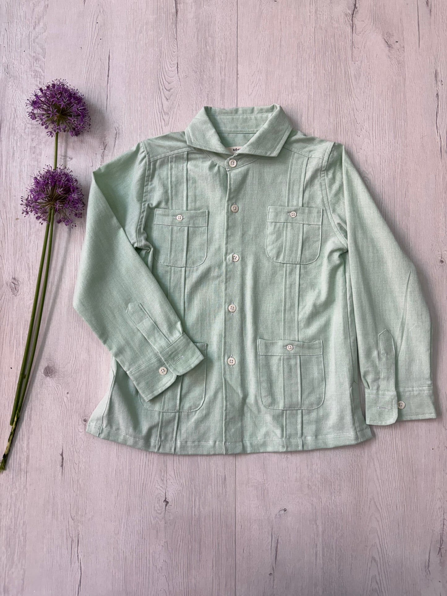 Guayabera Hortensia verde