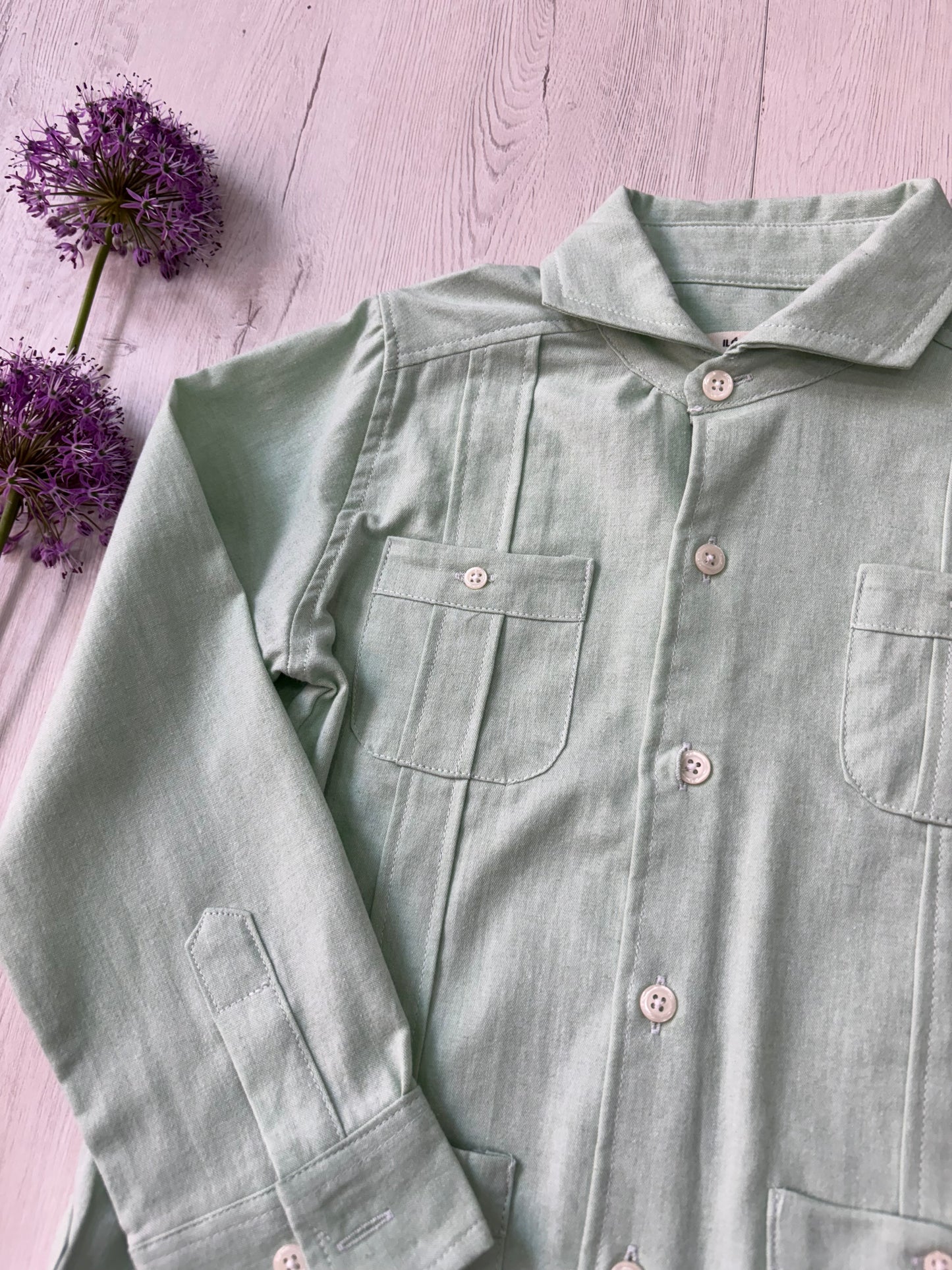 Guayabera Hortensia verde