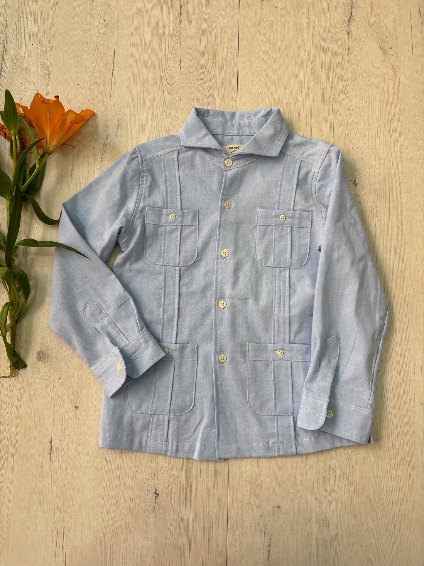 Guayabera Hortensia azul