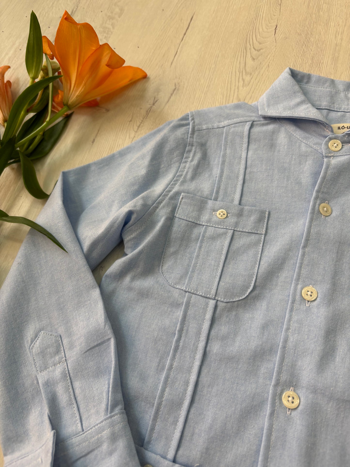 Guayabera Hortensia azul