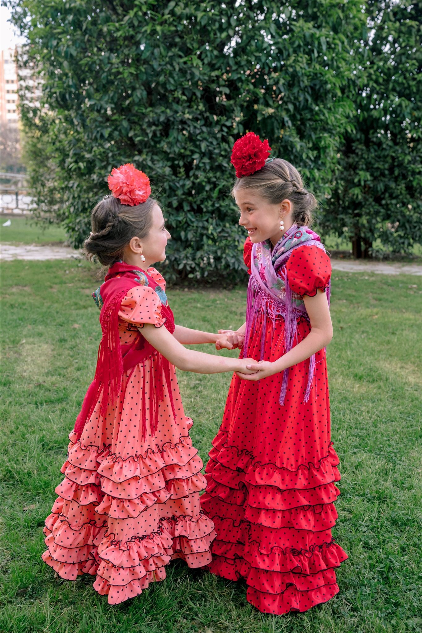 TRAJE DE FLAMENCA ANGUSTIAS (Rojo lunar negro)