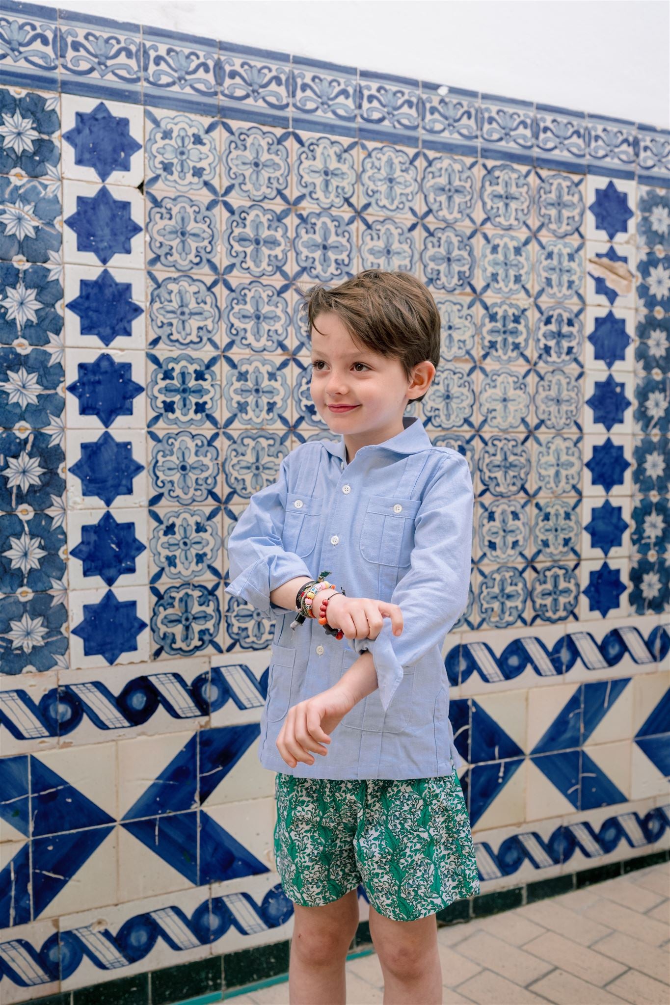 Guayabera Hortensia azul