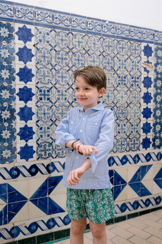 Guayabera Hortensia azul