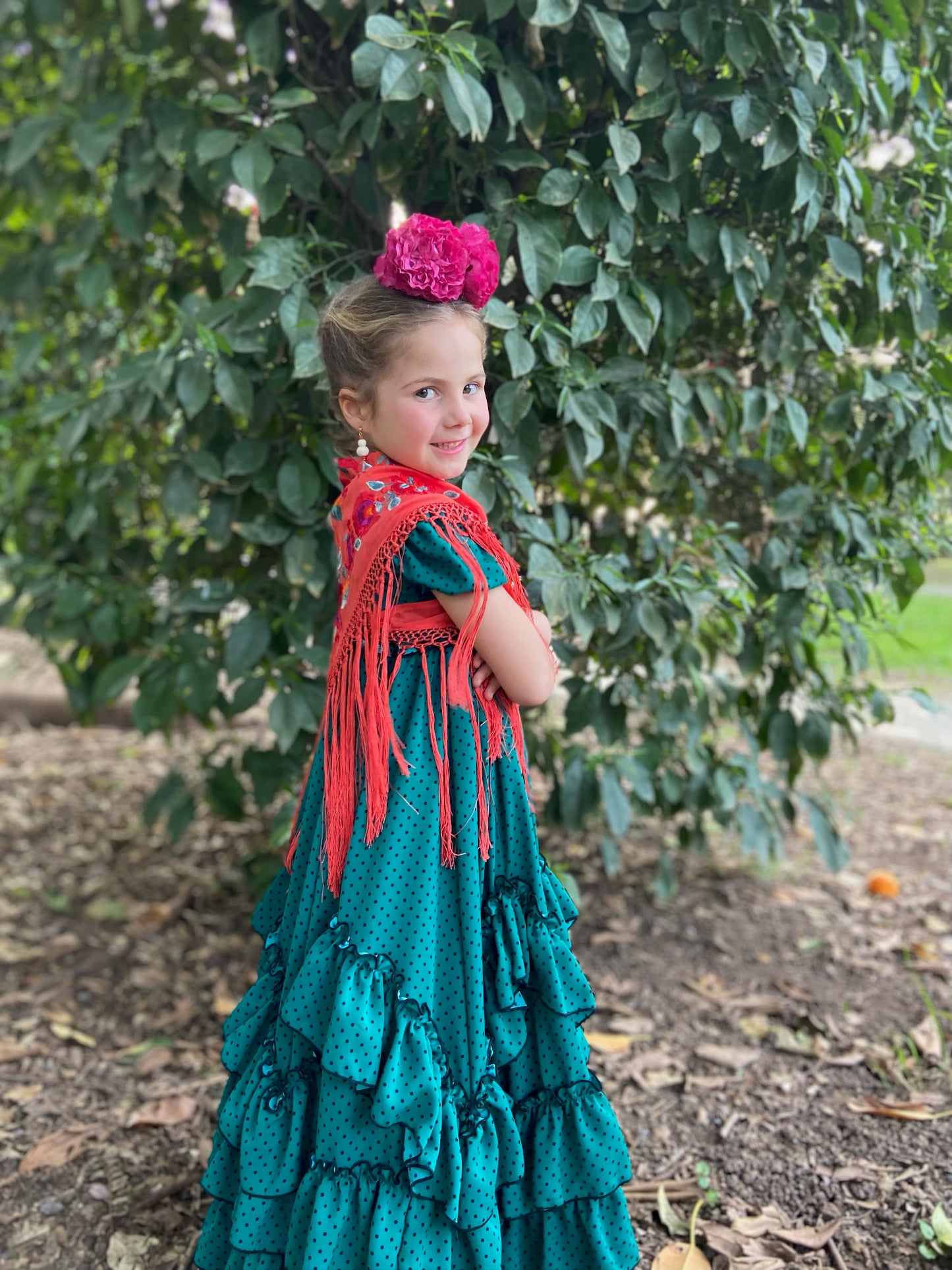 TRAJE DE FLAMENCA PEPA (VERDE JADE/NEGRO)