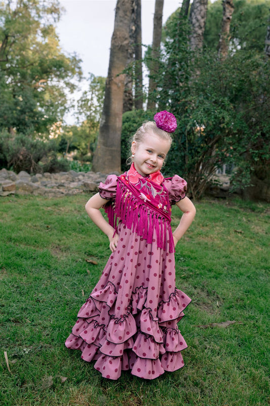 TRAJE DE FLAMENCA TRIANA (Rosa empolvado)