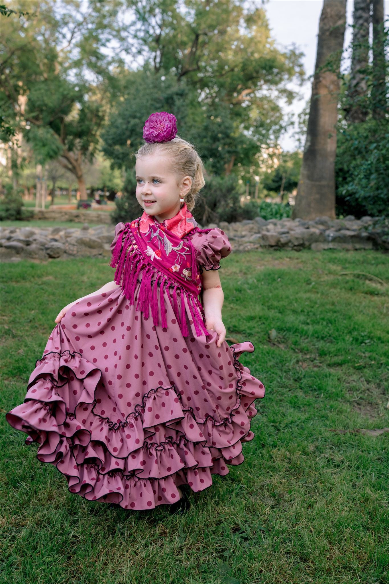 TRAJE DE FLAMENCA TRIANA (Rosa empolvado)