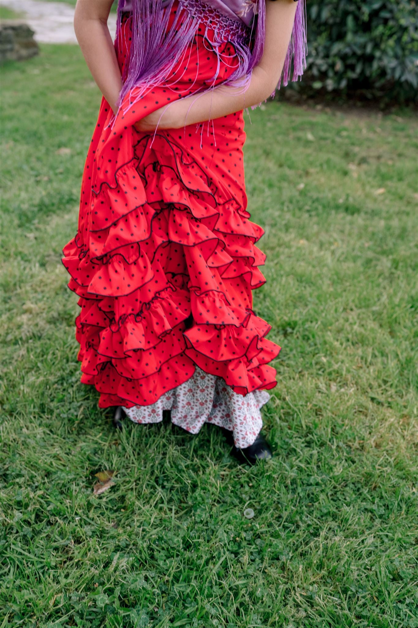 TRAJE DE FLAMENCA ANGUSTIAS (Rojo lunar negro)
